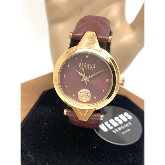 Versus by Versace Women's Watch VSPVN0520 Forlanini Rose Gold Burgundy Leather - Picture 1 of 14
